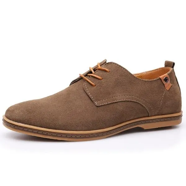 Men Casual Flat Lace-up Leather Sneakers Shoes