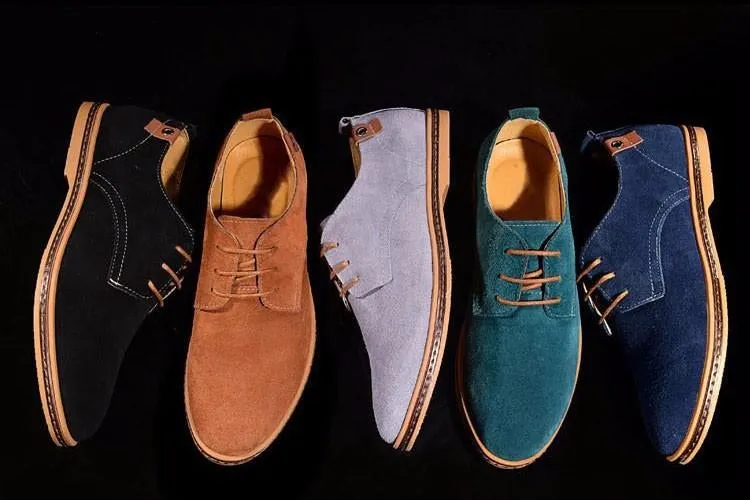 Men Casual Flat Lace-up Leather Sneakers Shoes