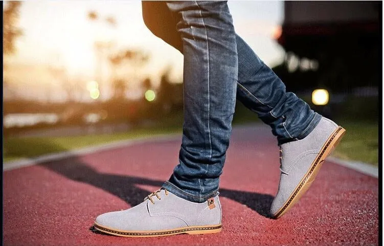 Men Casual Flat Lace-up Leather Sneakers Shoes