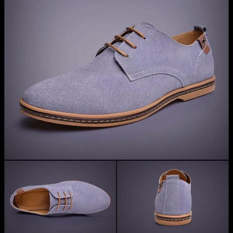 Men Casual Flat Lace-up Leather Sneakers Shoes