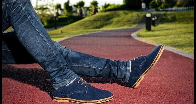 Men Casual Flat Lace-up Leather Sneakers Shoes