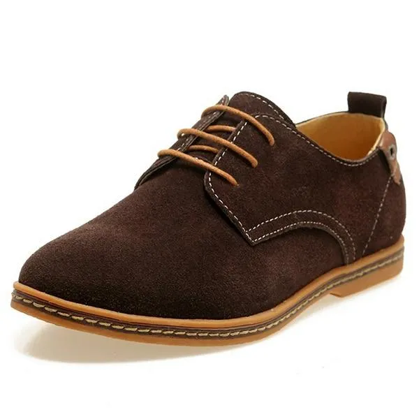 Men Casual Flat Lace-up Leather Sneakers Shoes