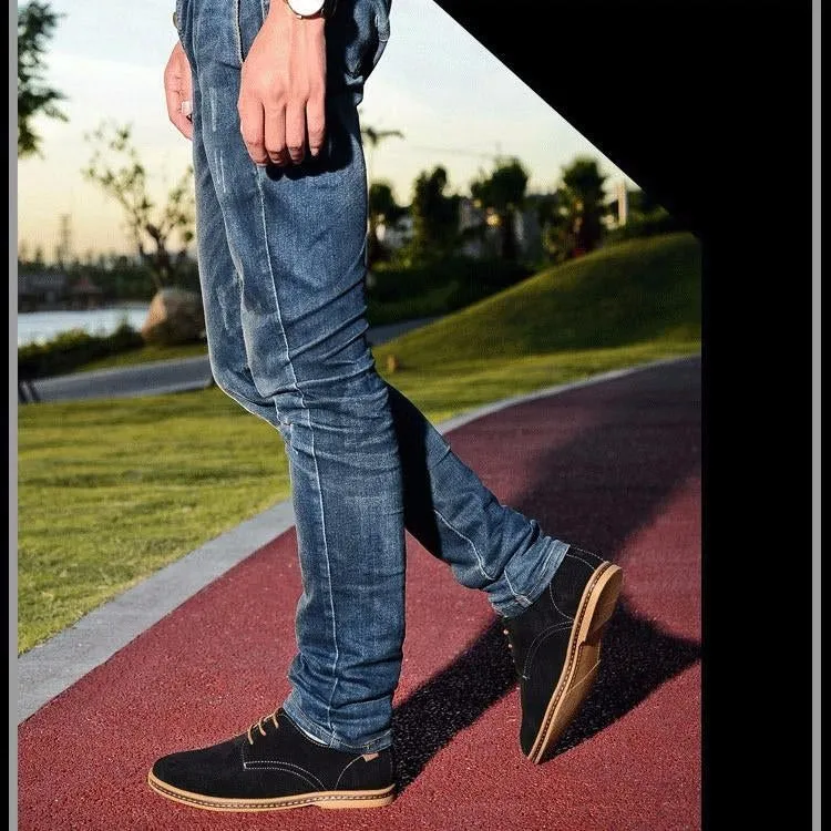 Men Casual Flat Lace-up Leather Sneakers Shoes