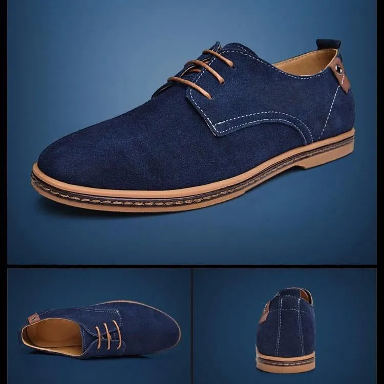 Men Casual Flat Lace-up Leather Sneakers Shoes