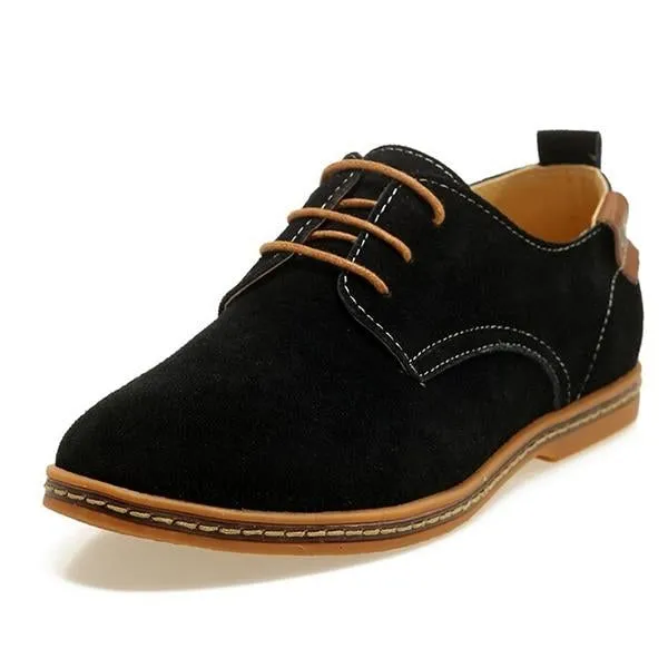 Men Casual Flat Lace-up Leather Sneakers Shoes