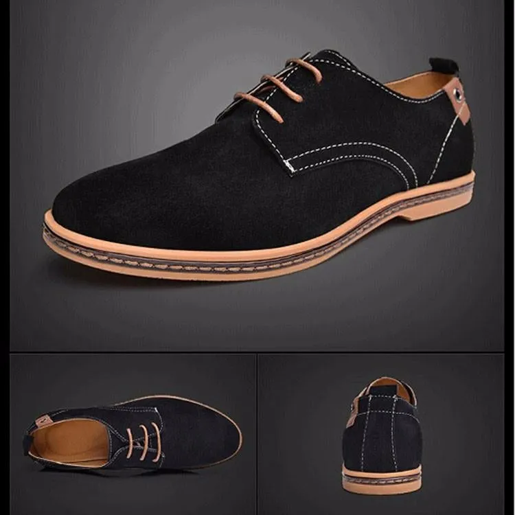 Men Casual Flat Lace-up Leather Sneakers Shoes