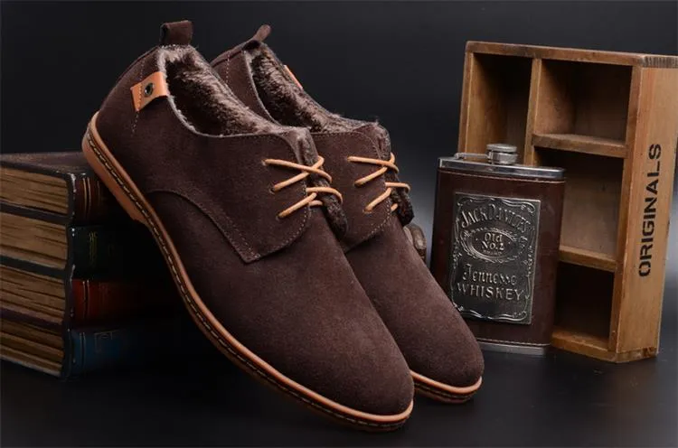 Men Casual Flat Lace-up Leather Sneakers Shoes