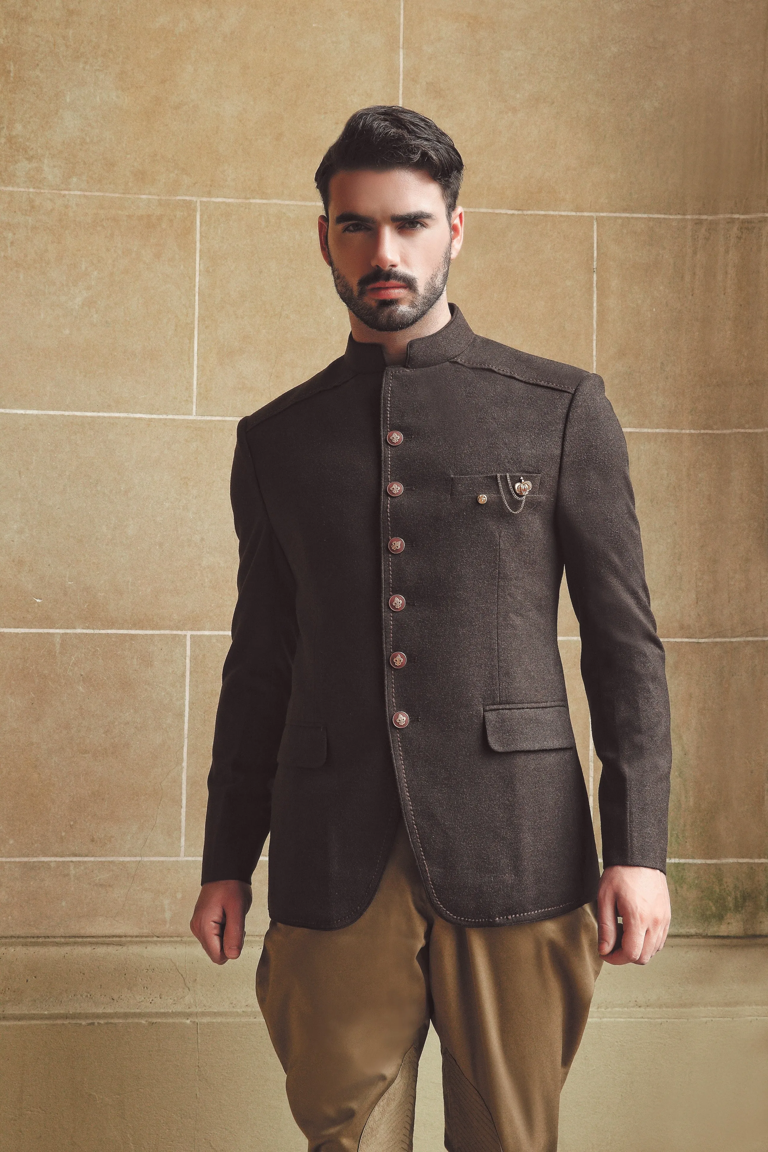 Men's black suede Jodhpuri