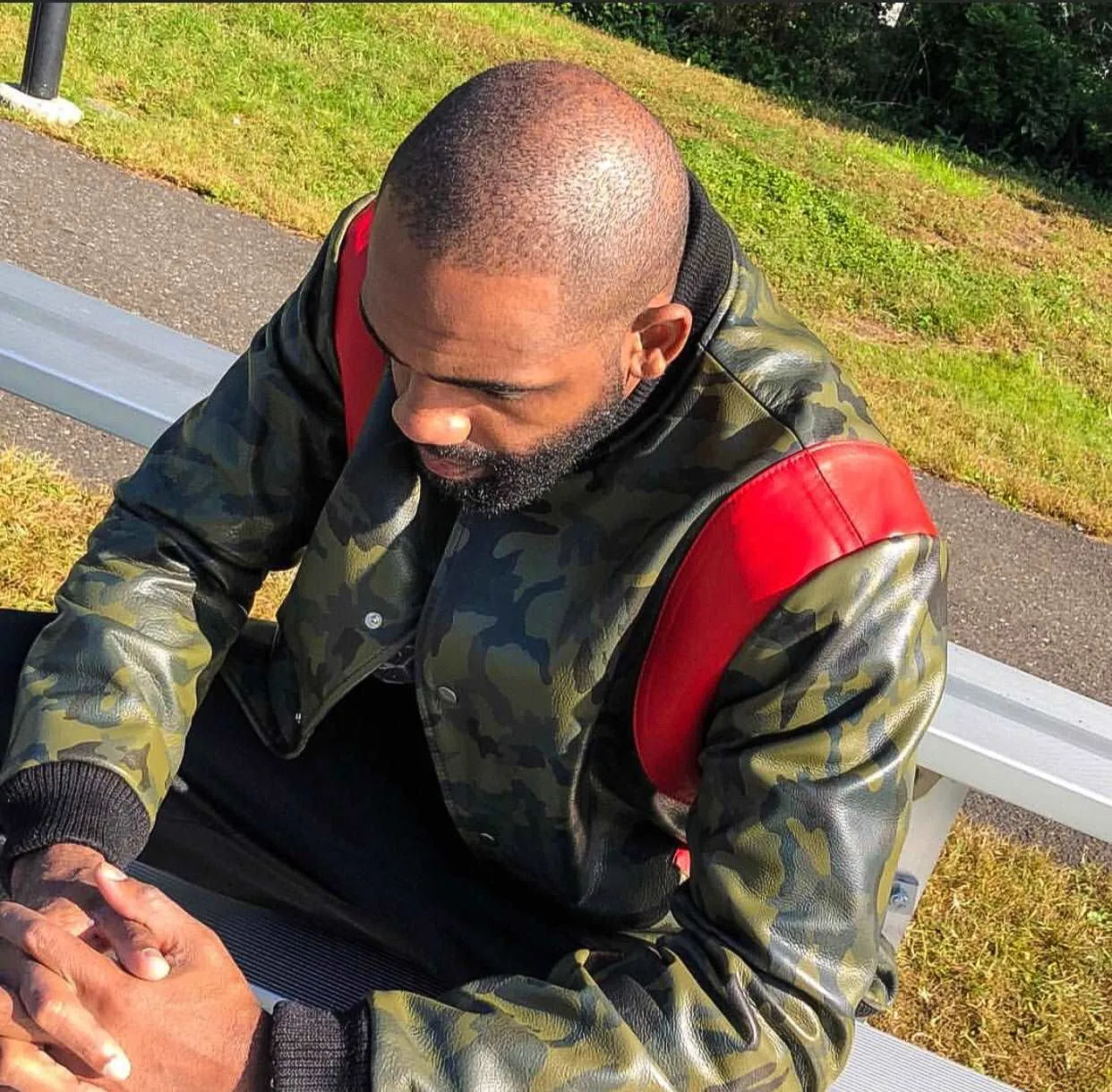 Men's Custom Made Camouflage Leather Jacket