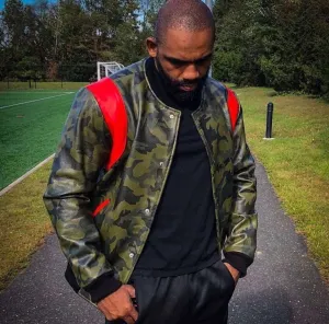 Men's Custom Made Camouflage Leather Jacket