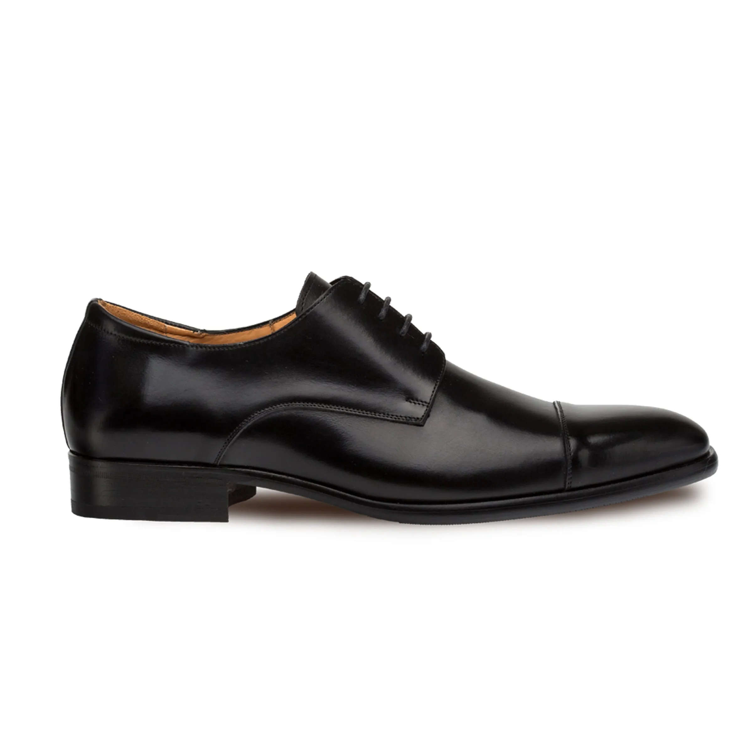 Mens Mezlan Republic Calfskin Cap Toe Blucher Dress Shoe in Tan