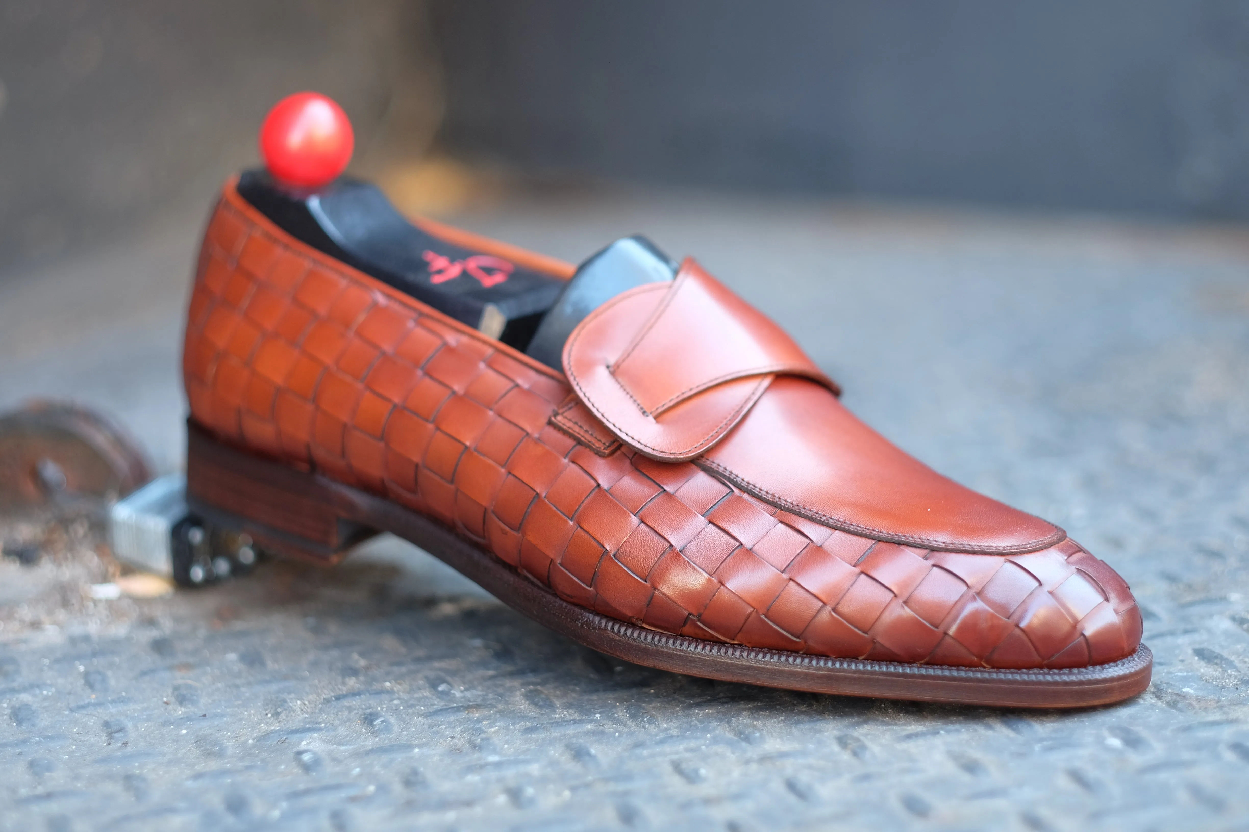 Meridian - MTO - Braided Auburn Calf / Auburn Calf - TMG Last - Single Leather Sole