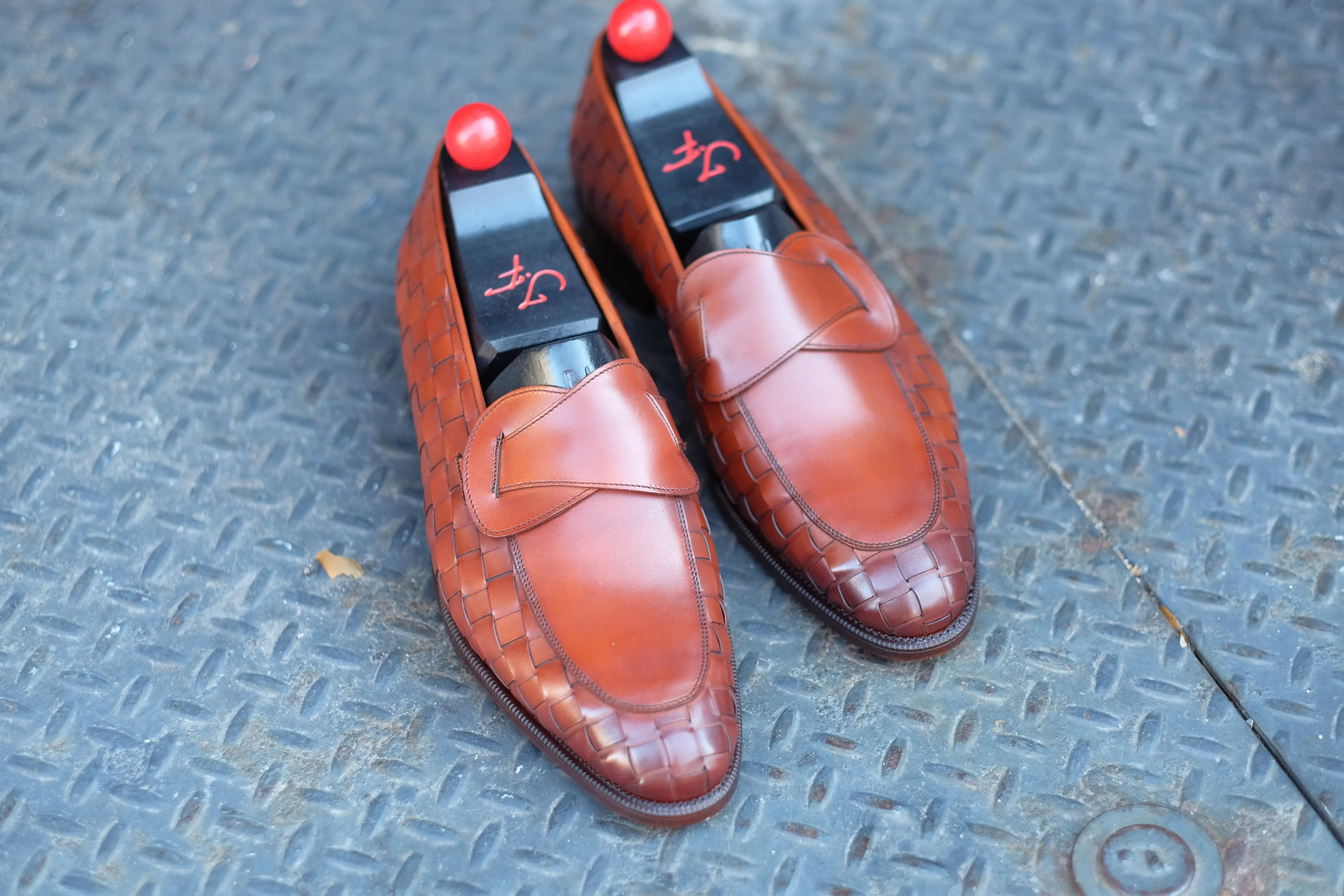 Meridian - MTO - Braided Auburn Calf / Auburn Calf - TMG Last - Single Leather Sole