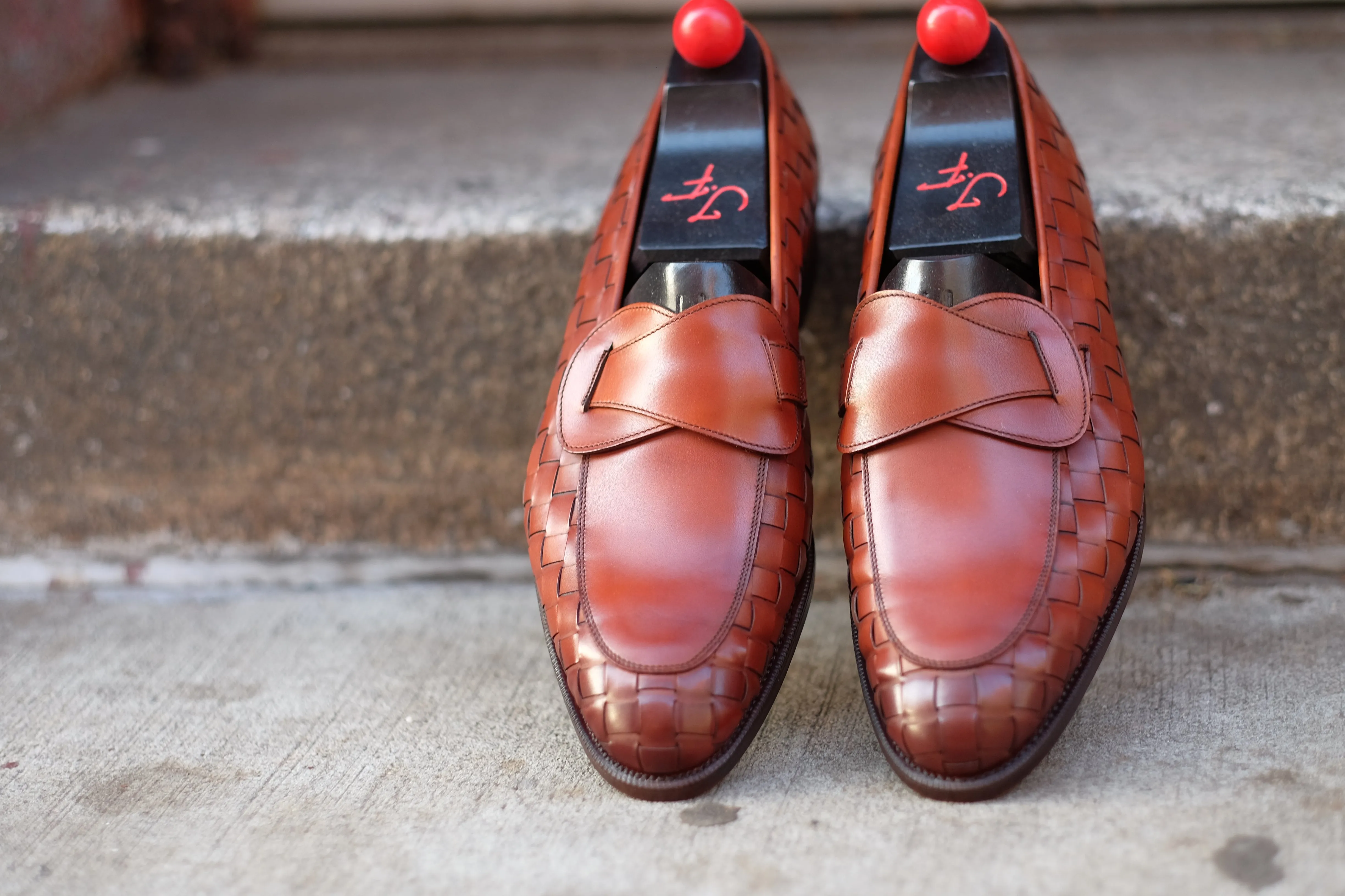 Meridian - MTO - Braided Auburn Calf / Auburn Calf - TMG Last - Single Leather Sole