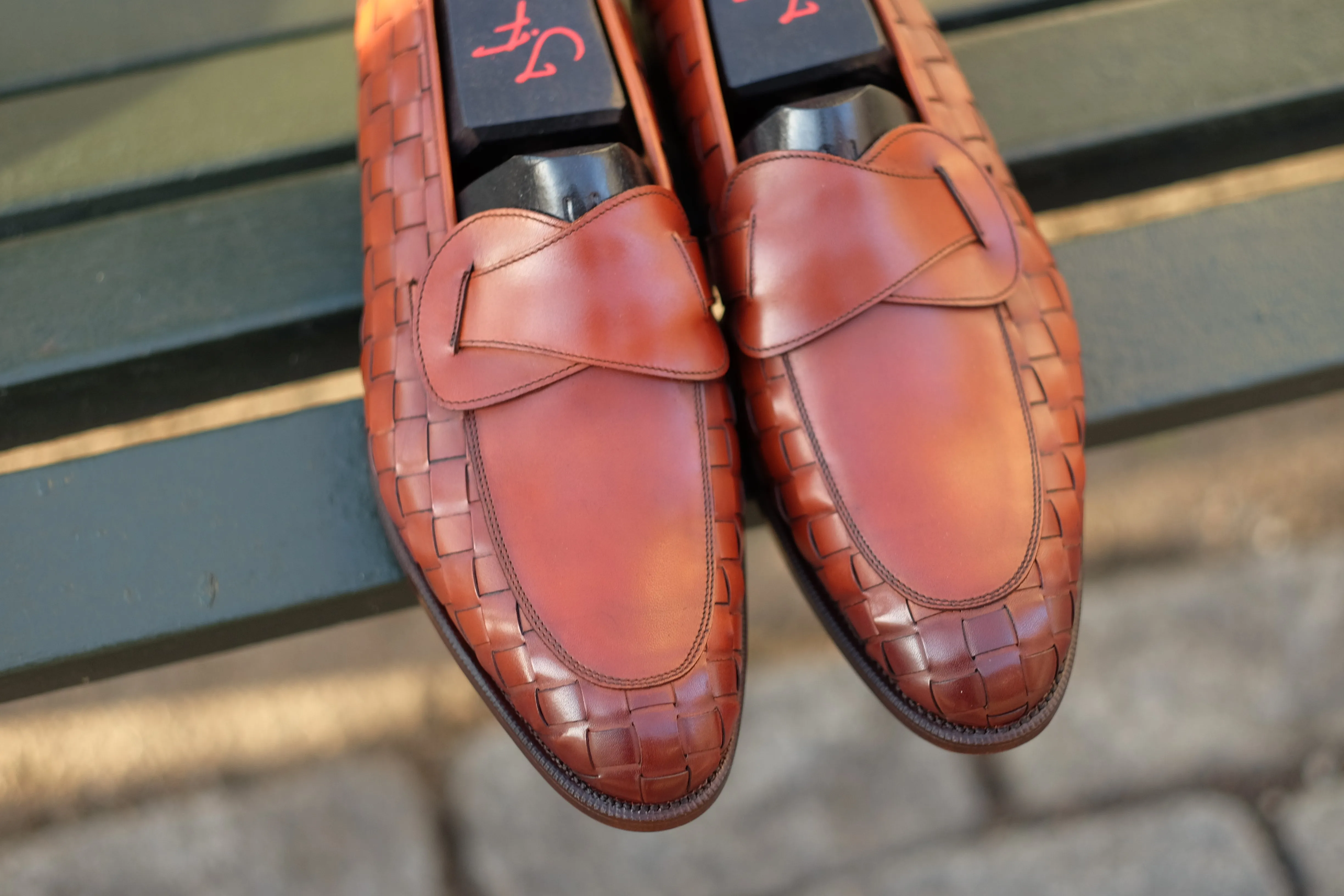Meridian - MTO - Braided Auburn Calf / Auburn Calf - TMG Last - Single Leather Sole