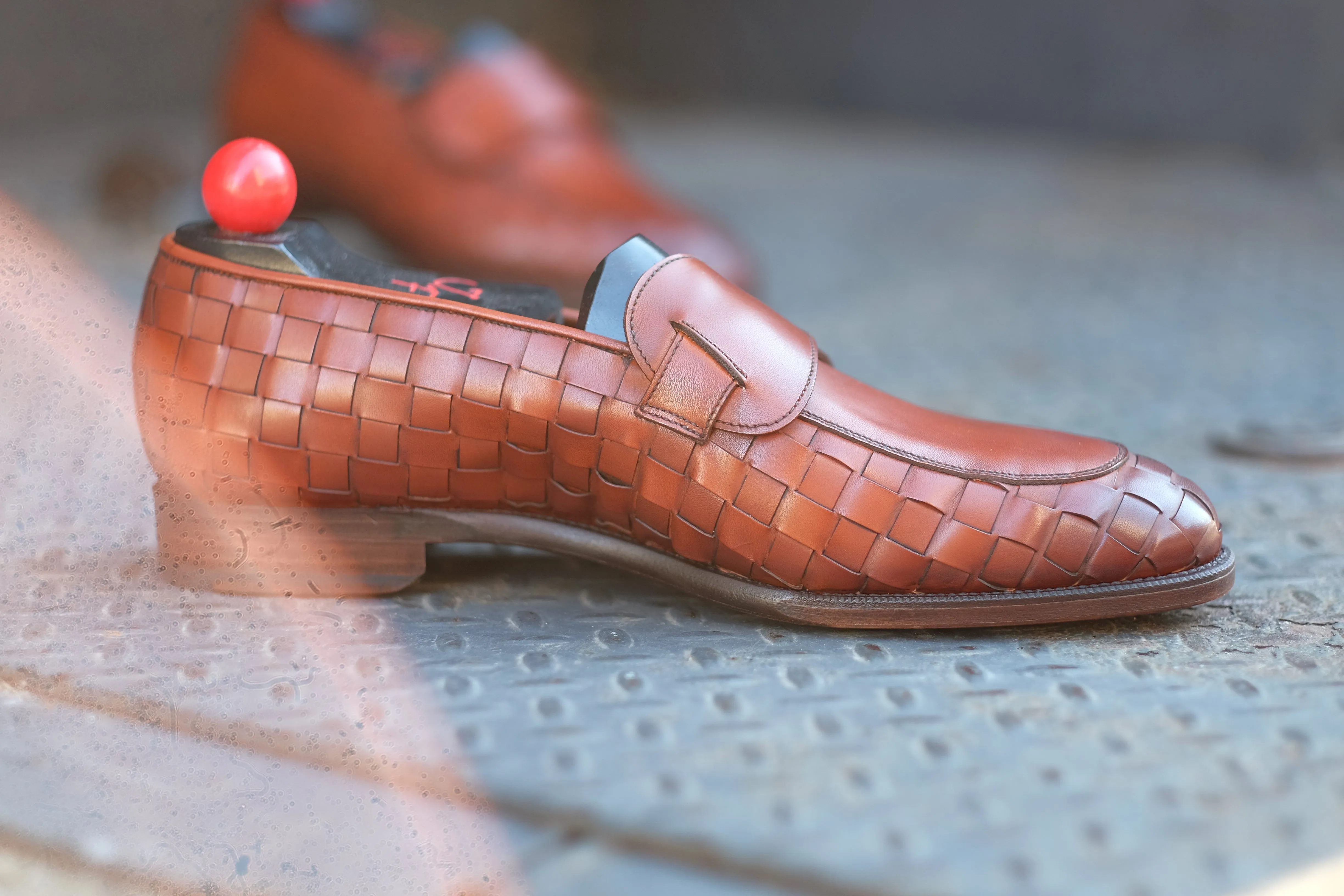 Meridian - MTO - Braided Auburn Calf / Auburn Calf - TMG Last - Single Leather Sole