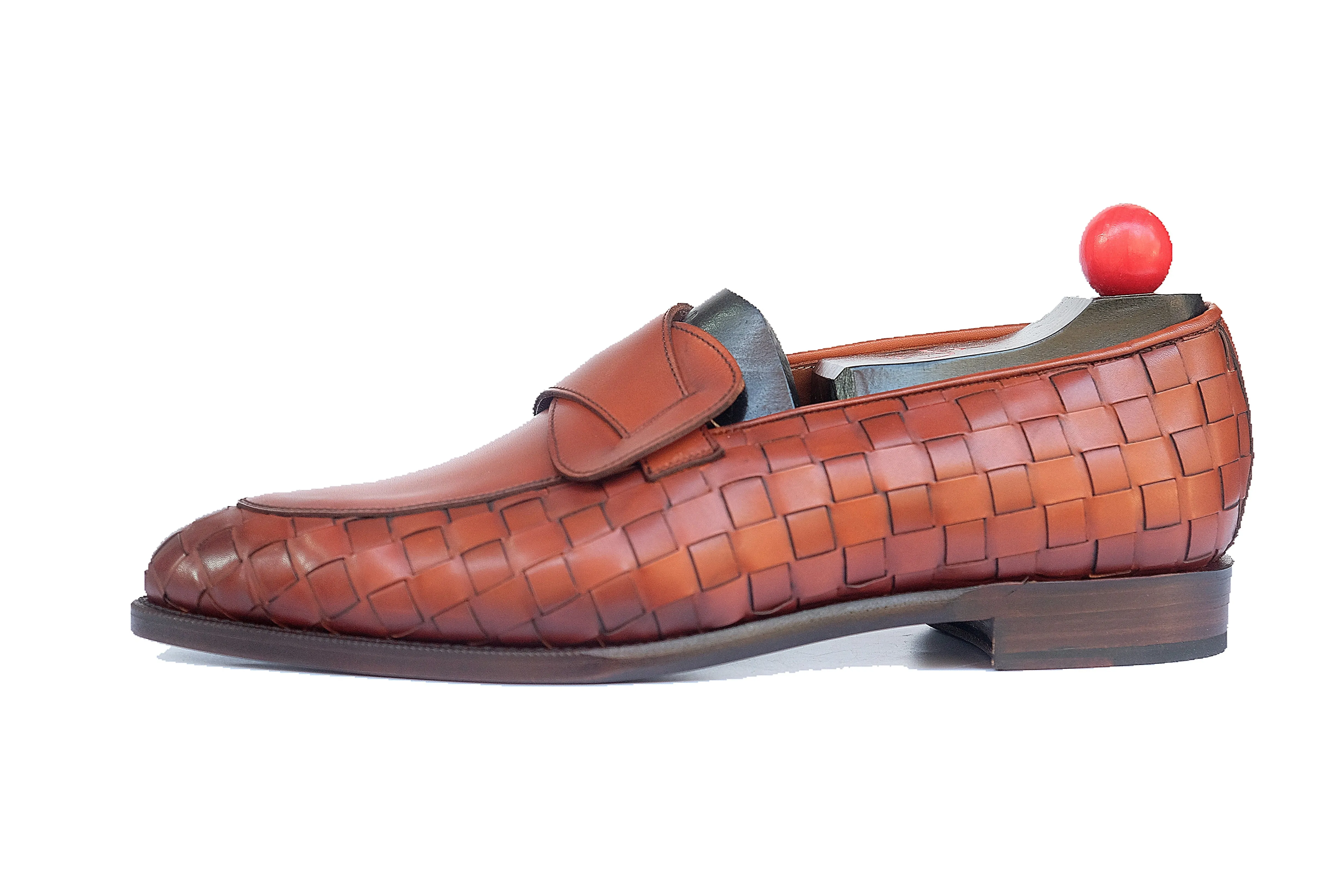 Meridian - MTO - Braided Auburn Calf / Auburn Calf - TMG Last - Single Leather Sole