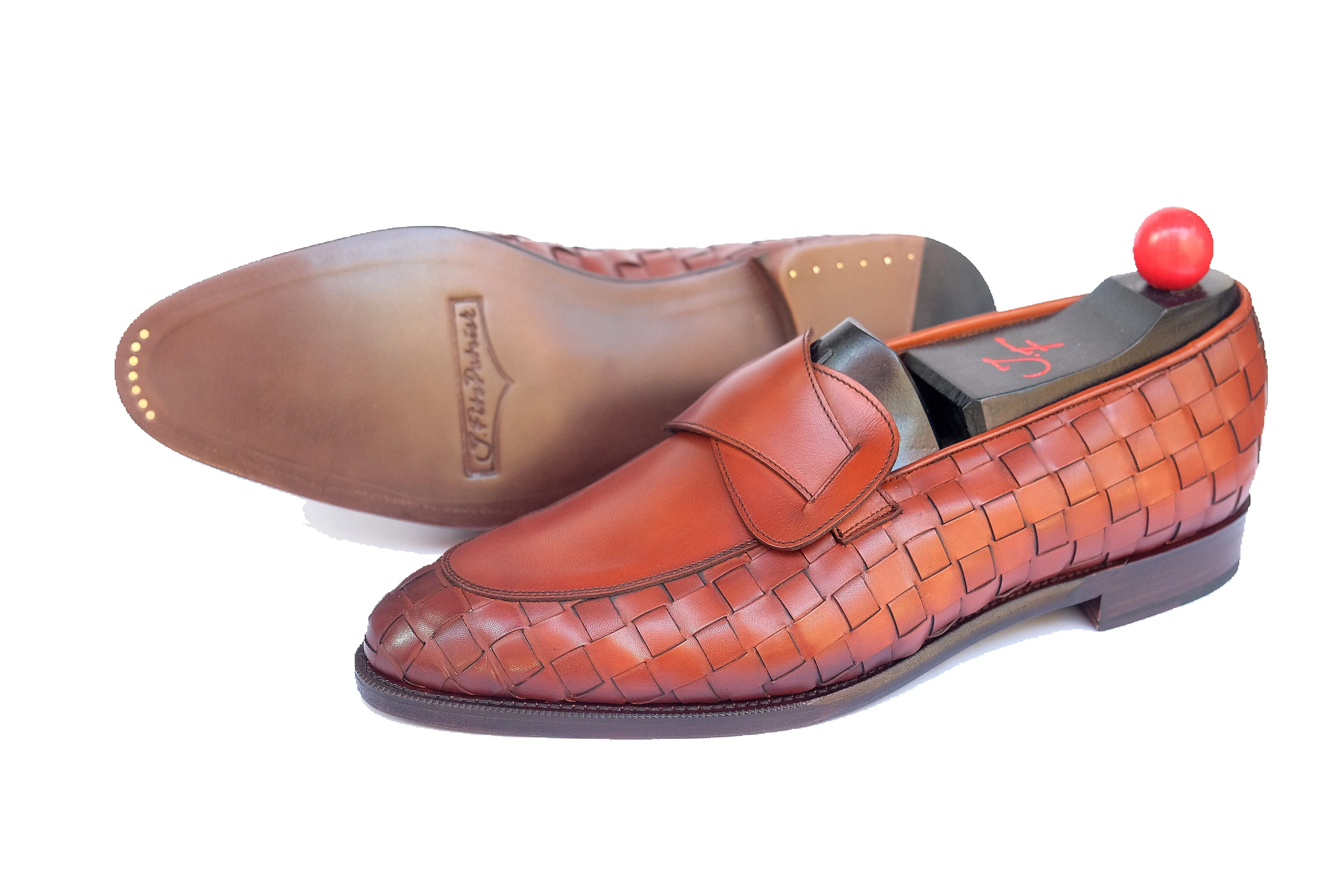 Meridian - MTO - Braided Auburn Calf / Auburn Calf - TMG Last - Single Leather Sole