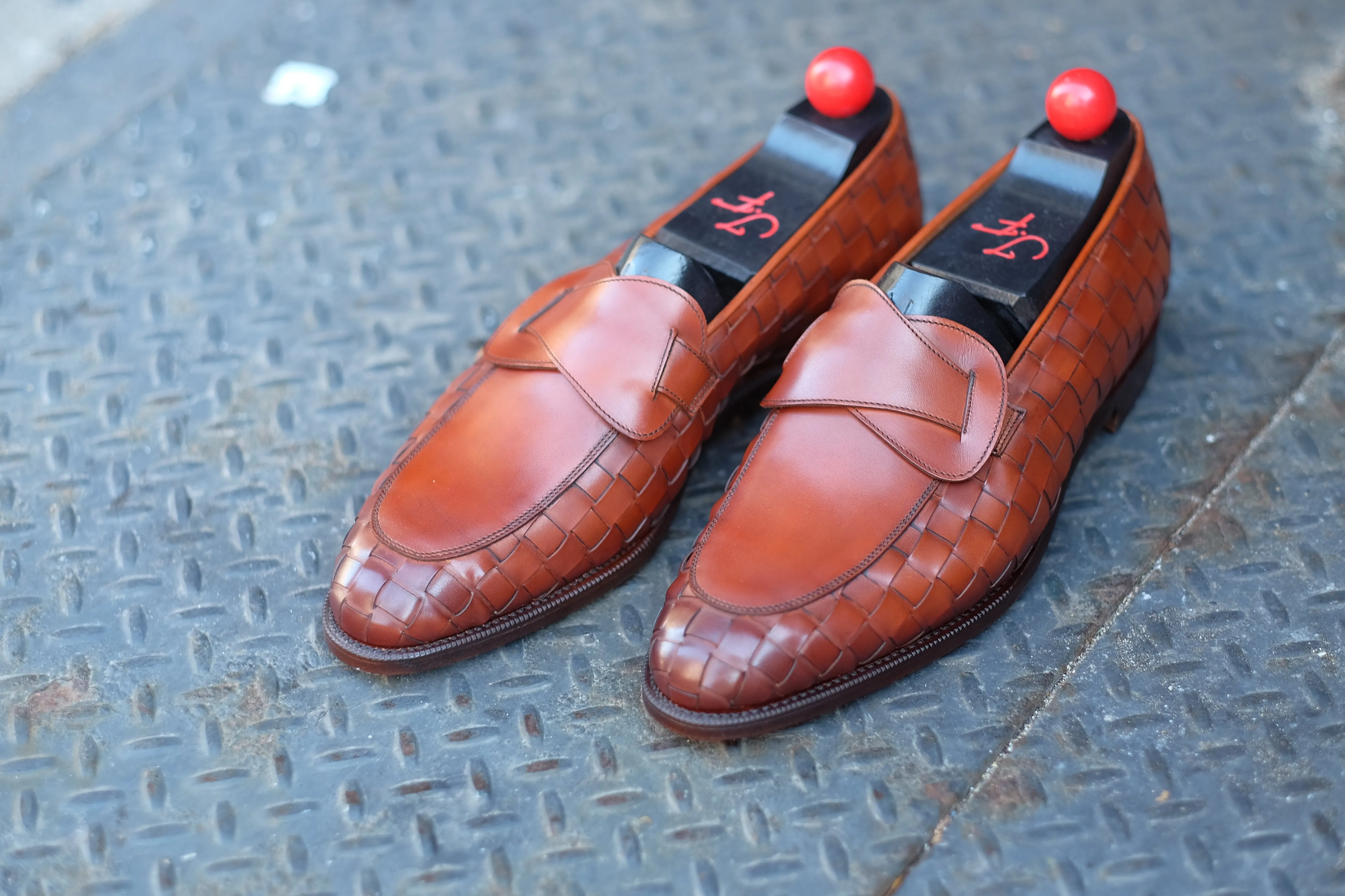 Meridian - MTO - Braided Auburn Calf / Auburn Calf - TMG Last - Single Leather Sole