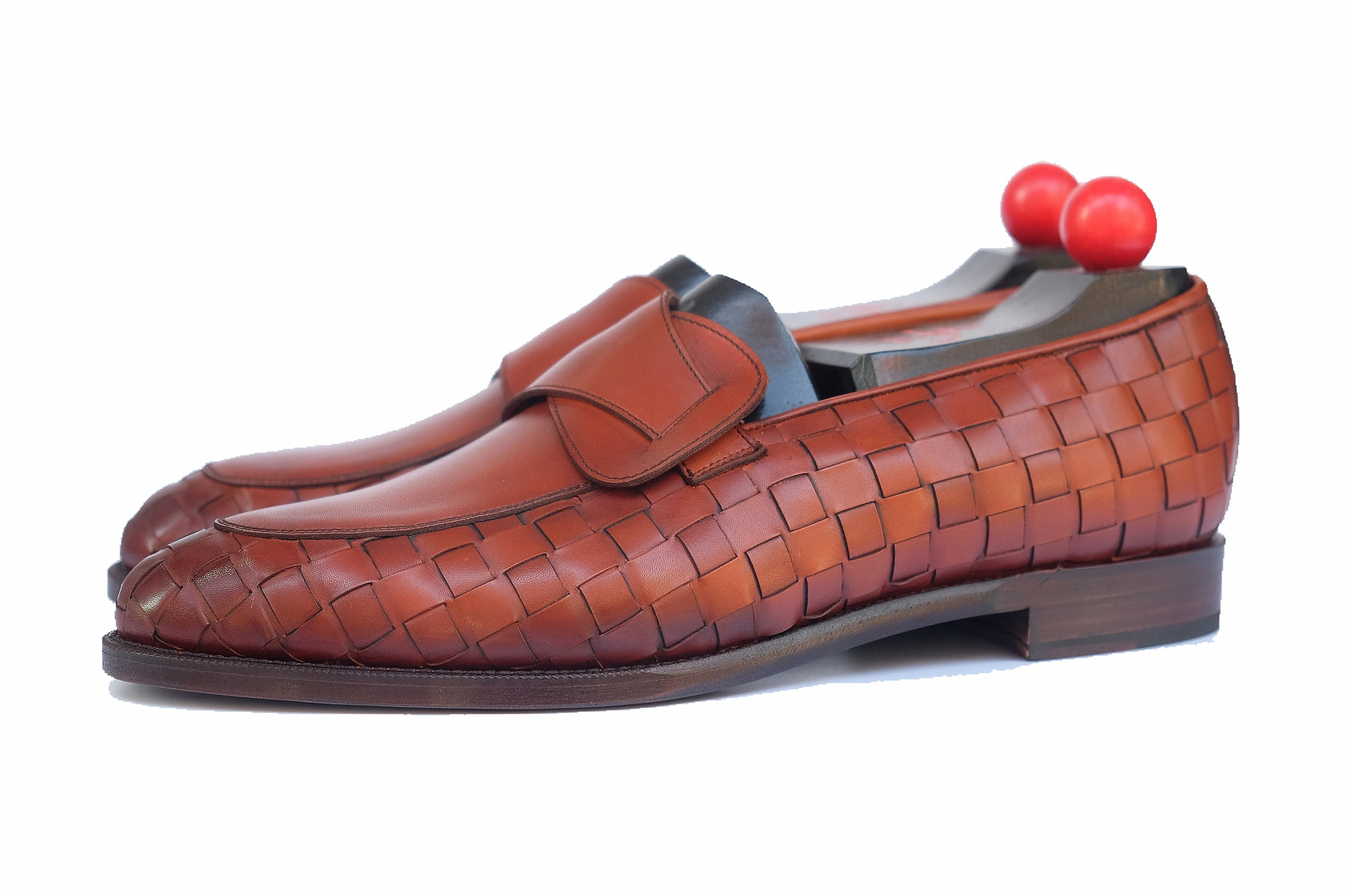Meridian - MTO - Braided Auburn Calf / Auburn Calf - TMG Last - Single Leather Sole