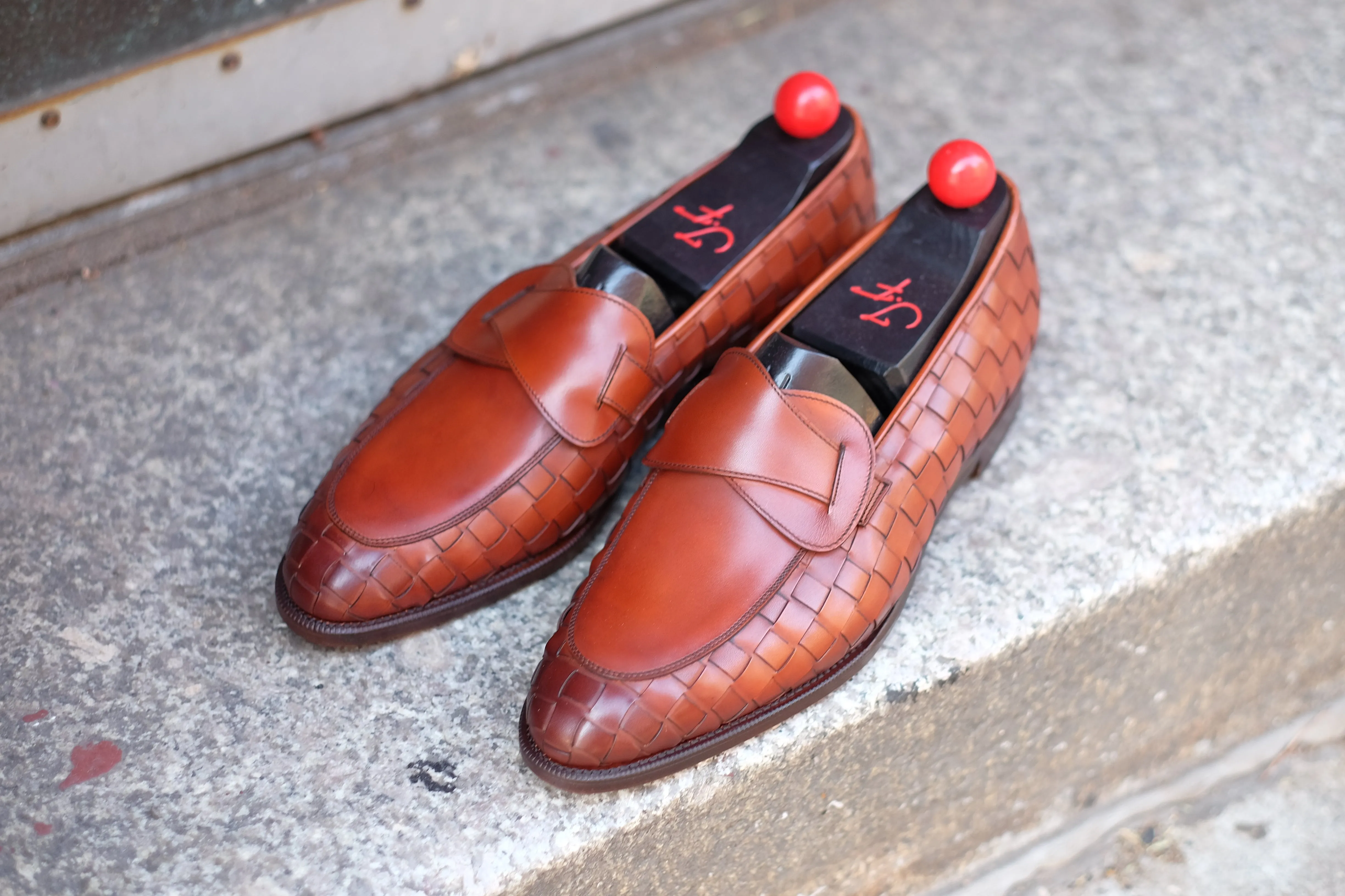 Meridian - MTO - Braided Auburn Calf / Auburn Calf - TMG Last - Single Leather Sole