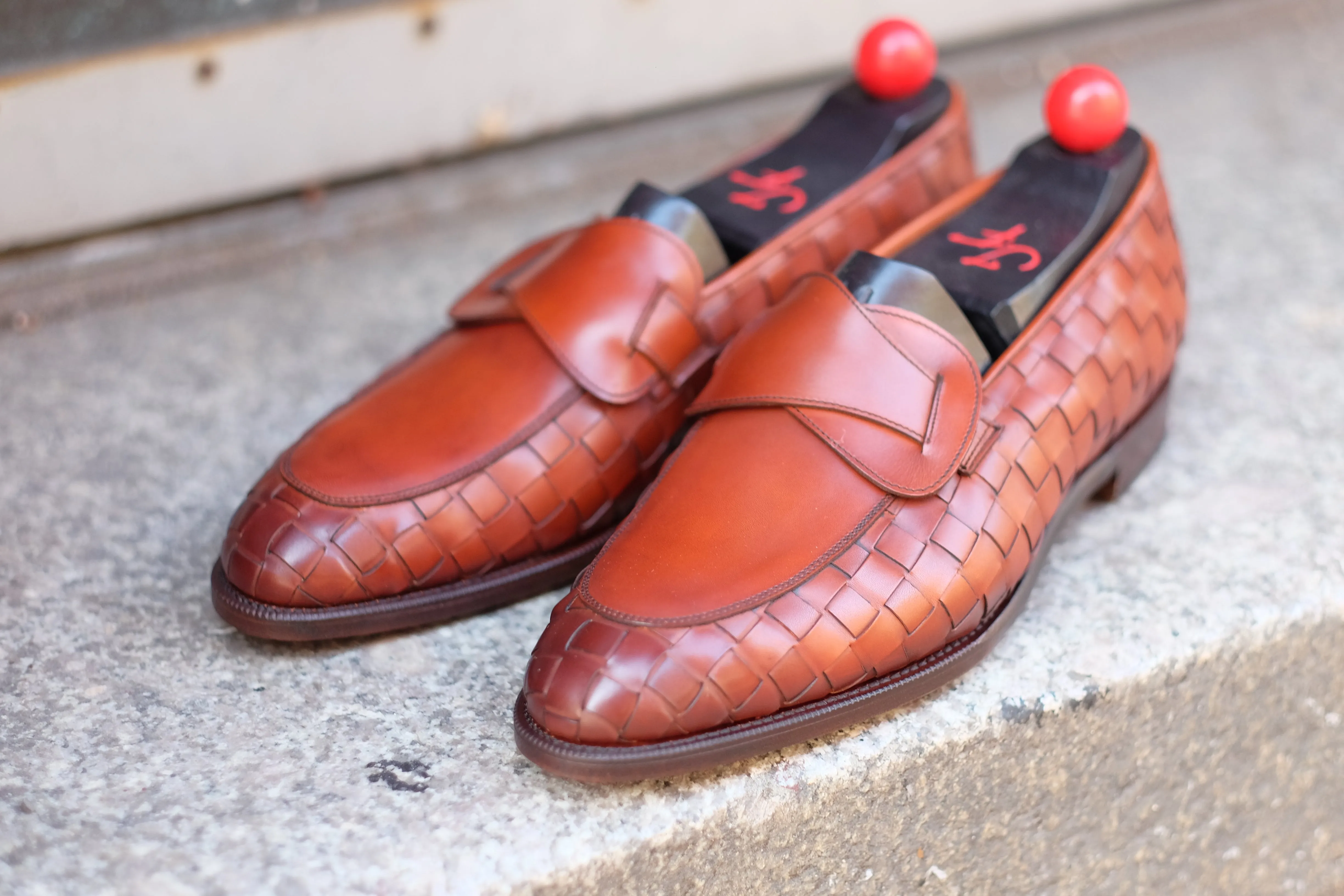 Meridian - MTO - Braided Auburn Calf / Auburn Calf - TMG Last - Single Leather Sole