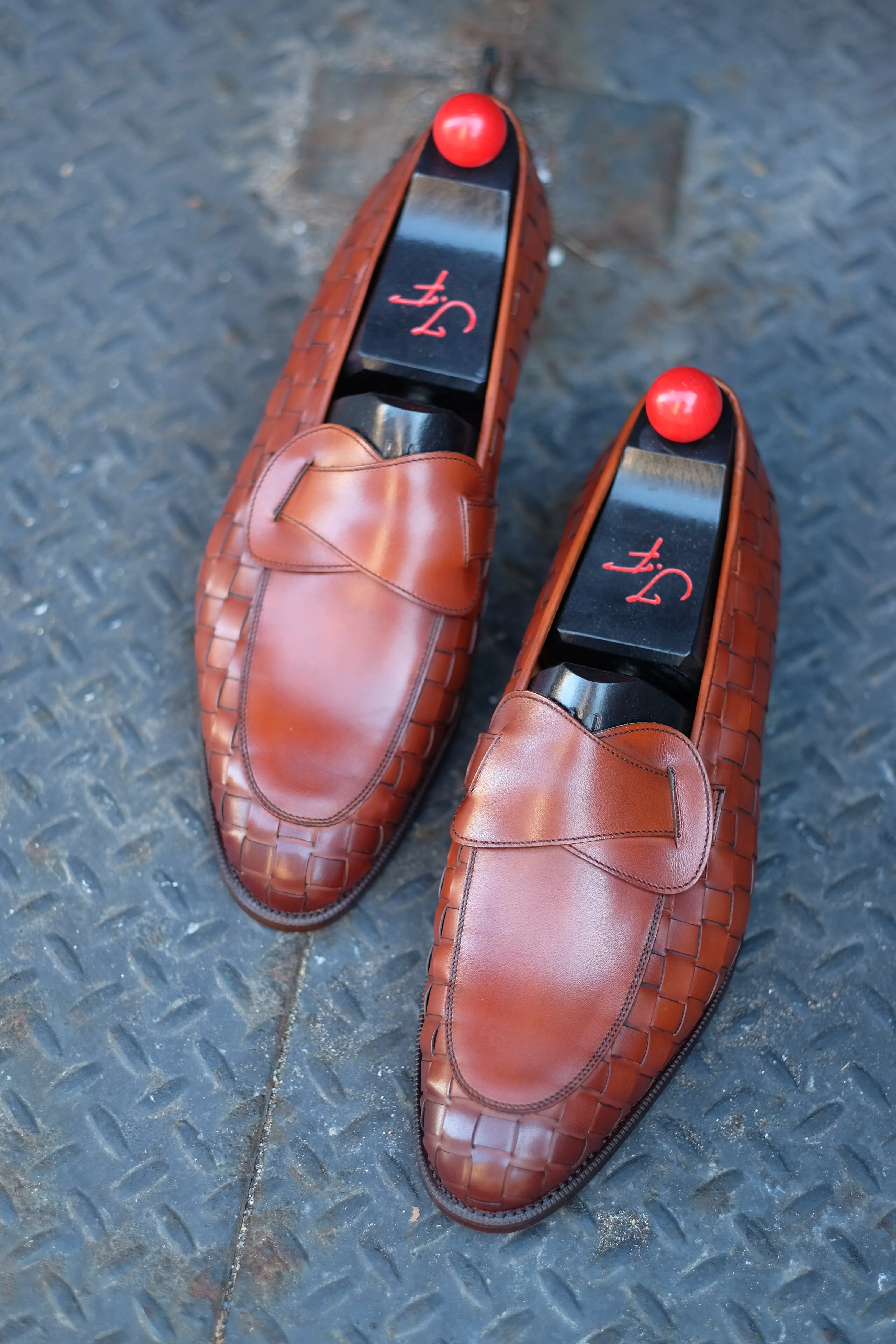 Meridian - MTO - Braided Auburn Calf / Auburn Calf - TMG Last - Single Leather Sole