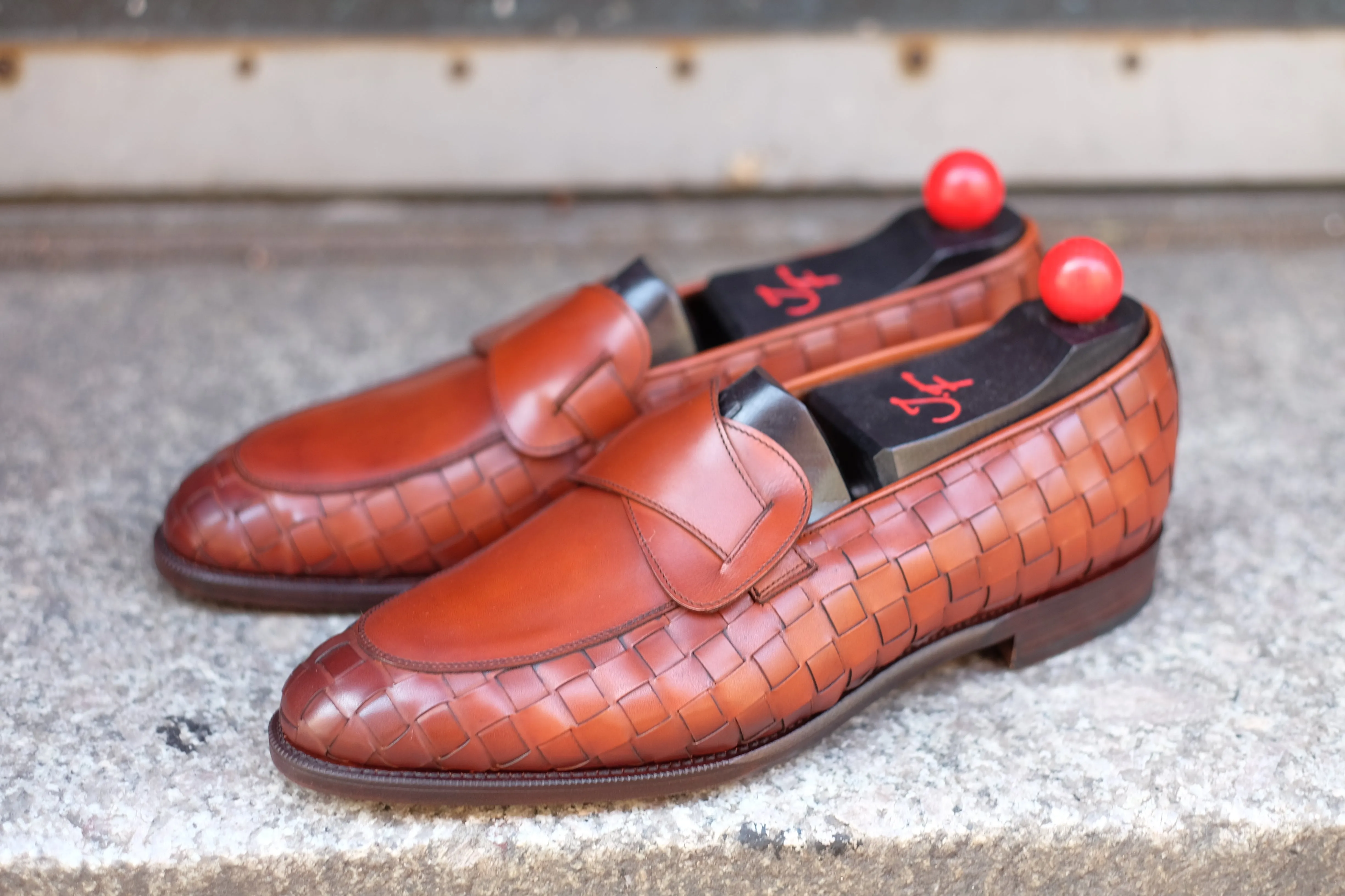 Meridian - MTO - Braided Auburn Calf / Auburn Calf - TMG Last - Single Leather Sole