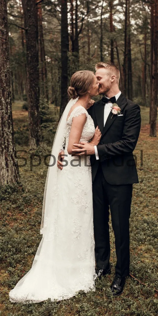 Mermaid Full Lace Elegant Beach Vintage Wedding Dresses WD0486