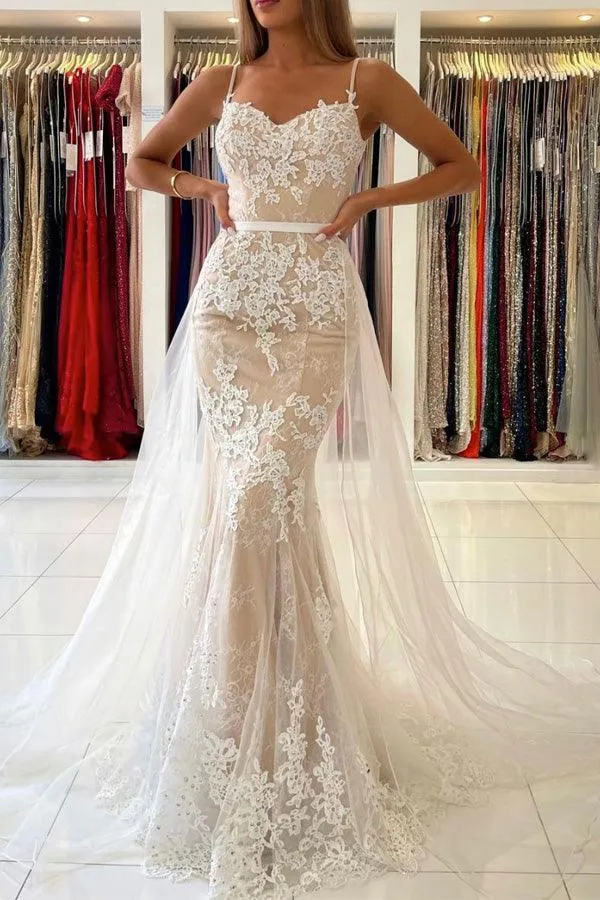 Mermaid Lace Blue Tulle Long Prom Dress Evening Dress TP1051