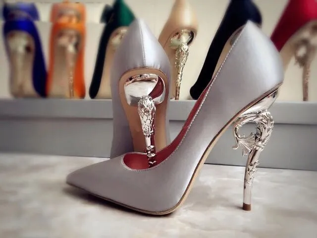 Metal Hippocampus Heels Pumps Gold Heels