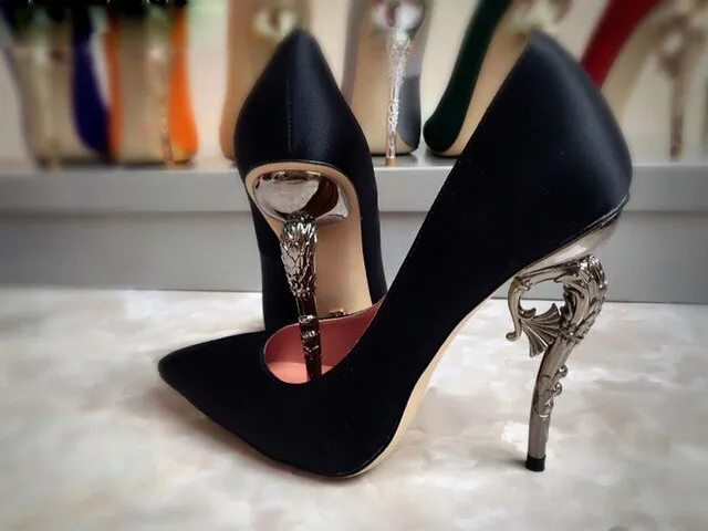 Metal Hippocampus Heels Pumps Gold Heels