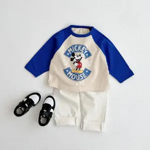 Mickey Vintage Raglan LS - Blue Sleeves