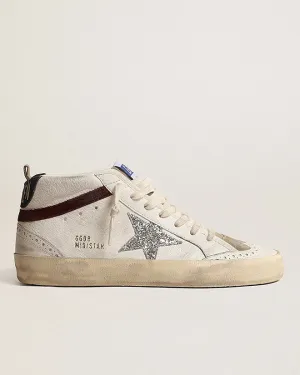 mid star nappa with glitter star and suede wave - white/silver/wine/medieval blue