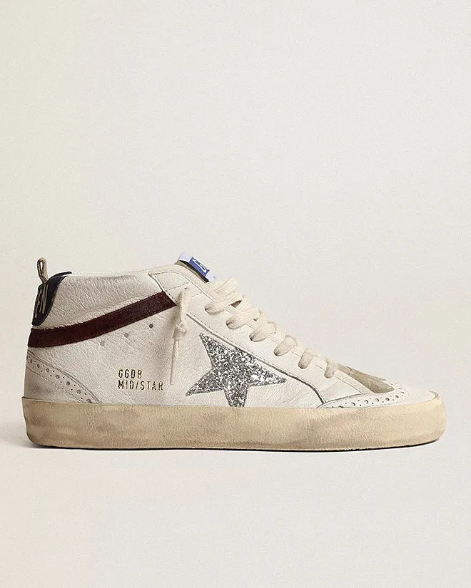 mid star nappa with glitter star and suede wave - white/silver/wine/medieval blue