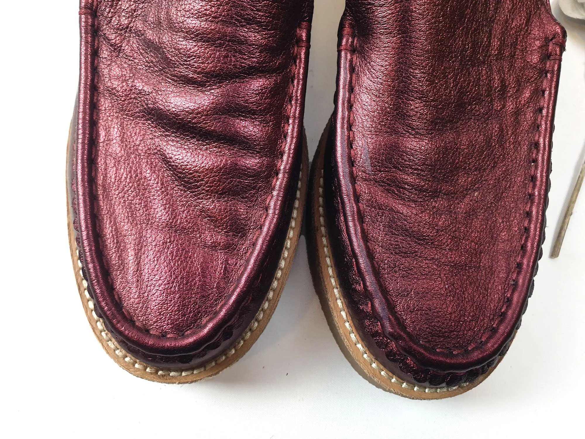Midas "Freight" metalic red slip on shoes size 39