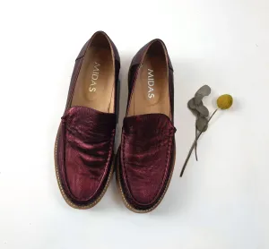 Midas "Freight" metalic red slip on shoes size 39