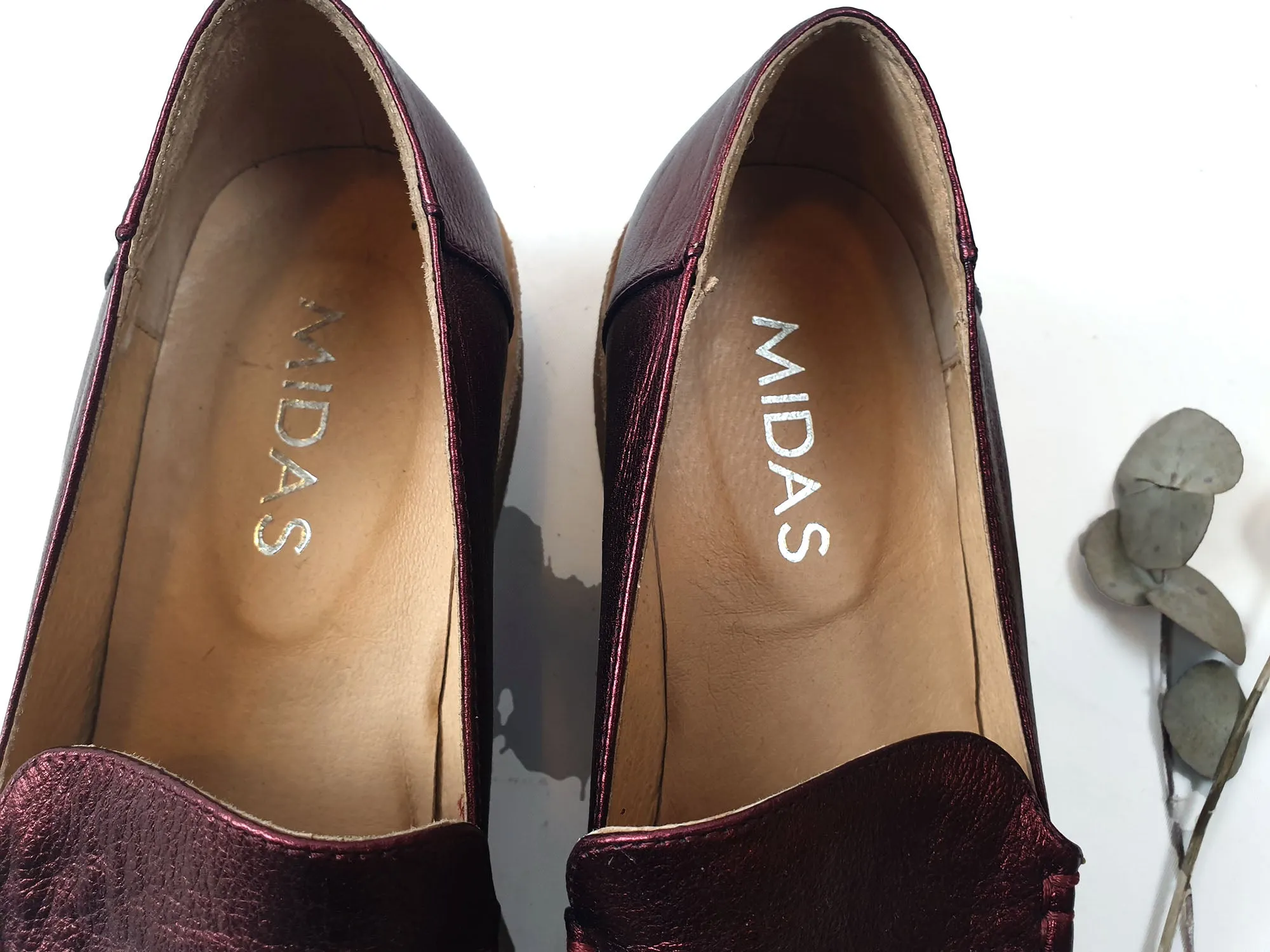 Midas "Freight" metalic red slip on shoes size 39