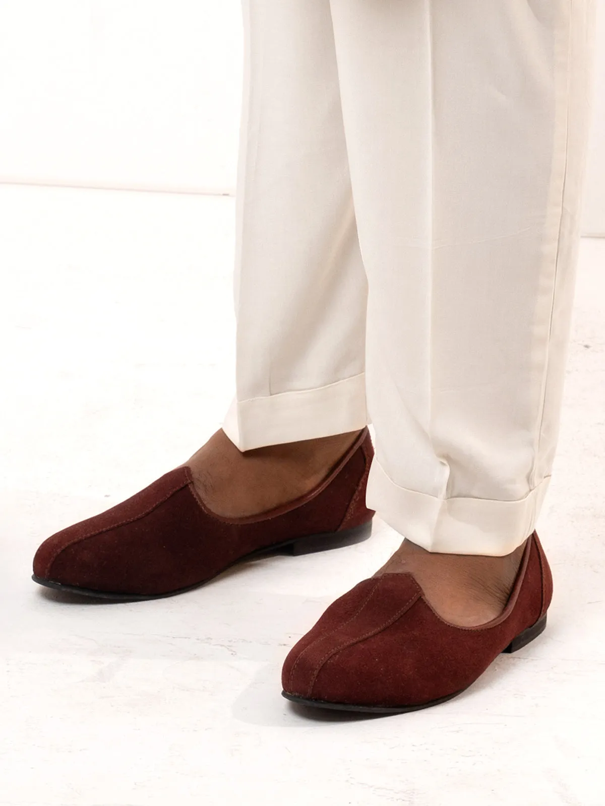 Mojari Maroon Suede