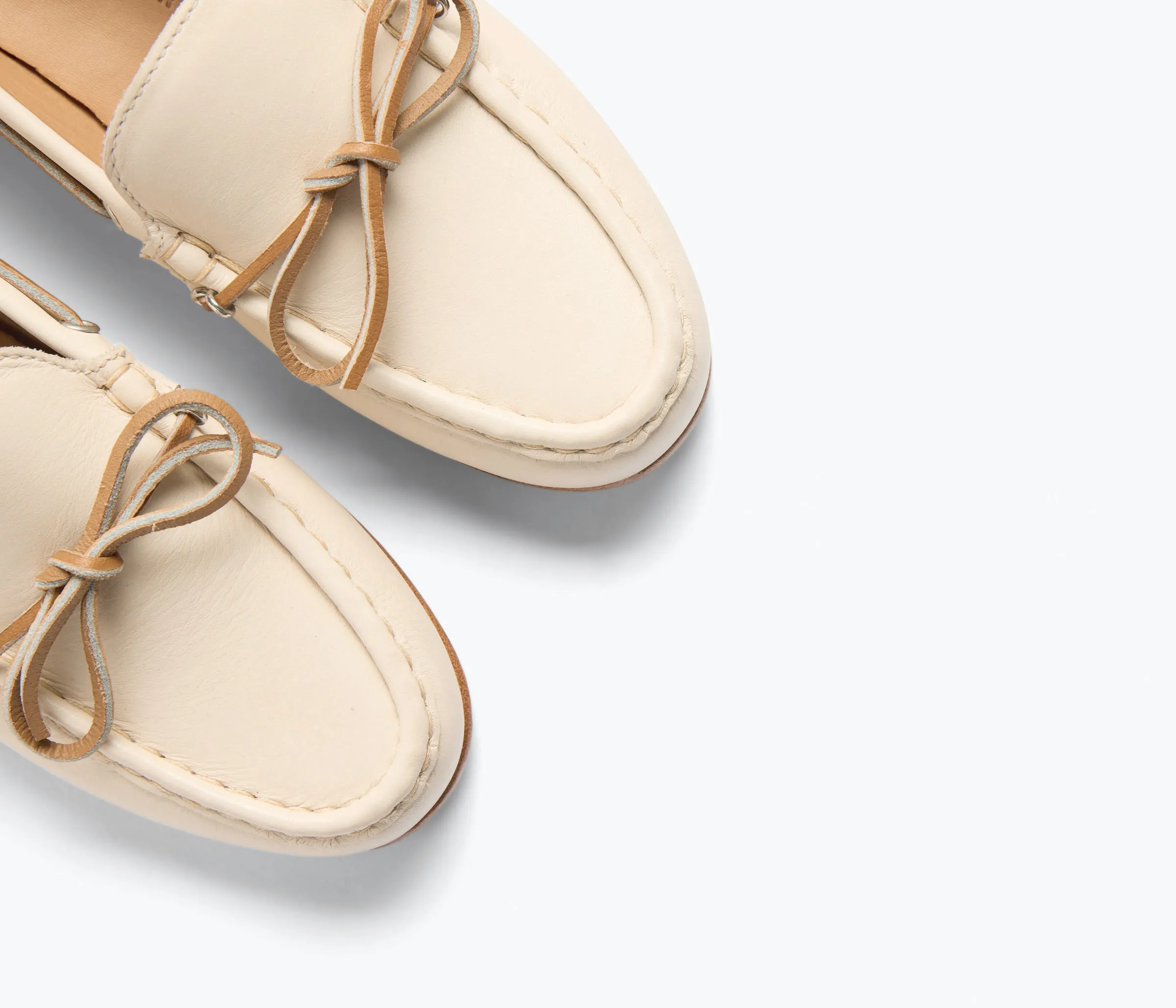 Morgan Boat Shoe in Bone Calf