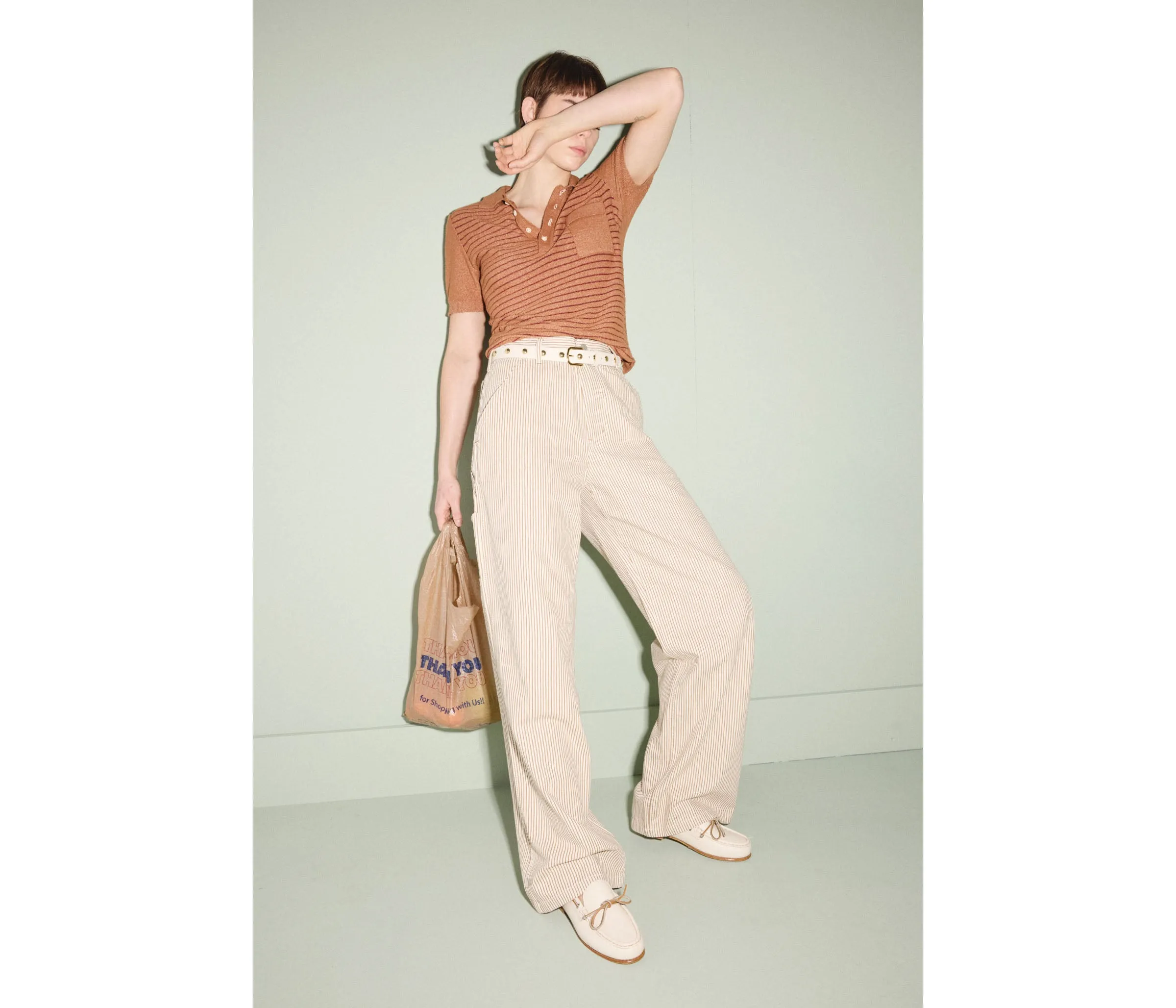 Morgan Boat Shoe in Bone Calf