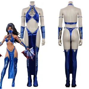 Mortal Kombat Cosplay Costume KATANA Outfits Women Anime Game Halloween Carnival Party Role Play Clothes Ladies Fashion
