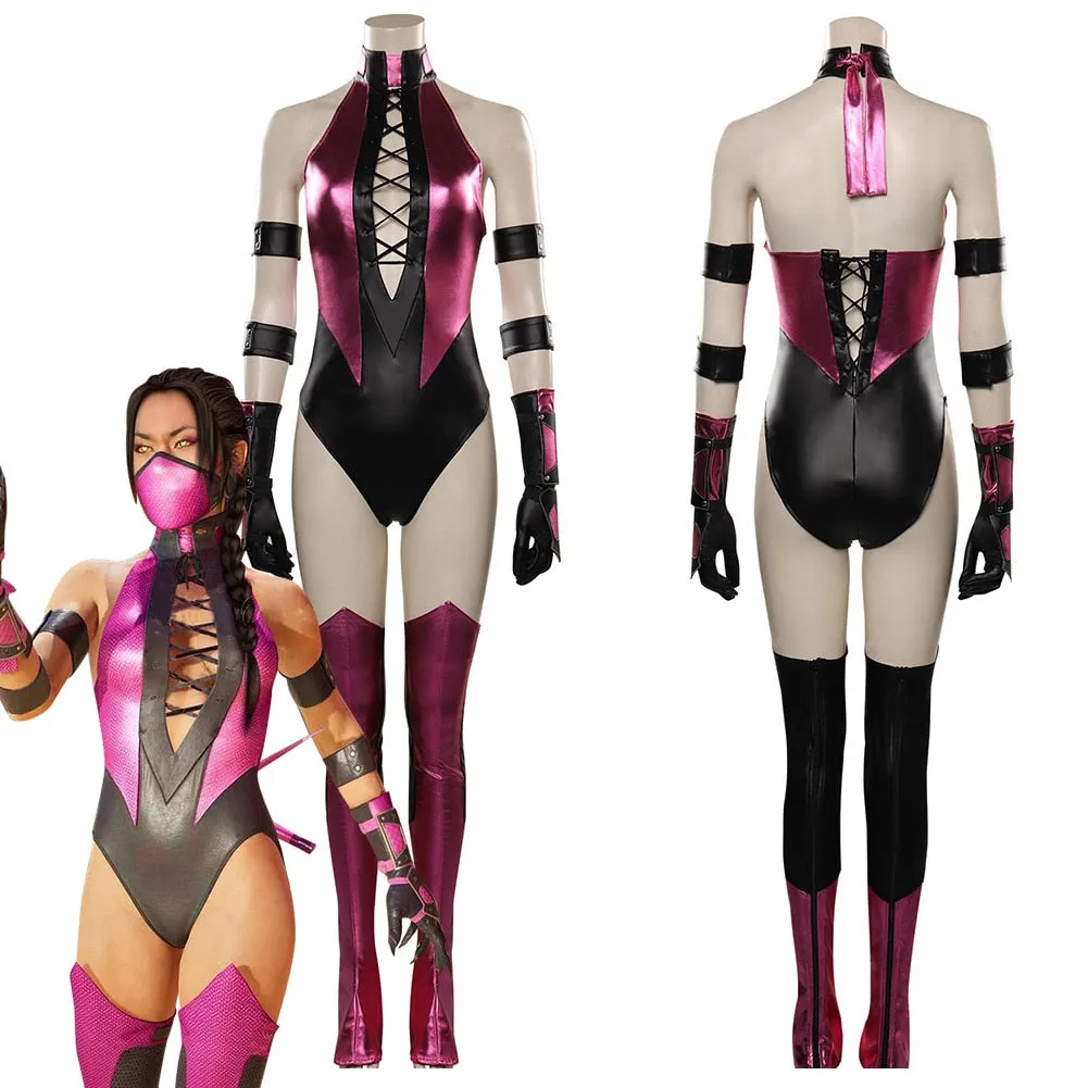 Mortal Kombat Cosplay Costume KATANA Outfits Women Anime Game Halloween Carnival Party Role Play Clothes Ladies Fashion