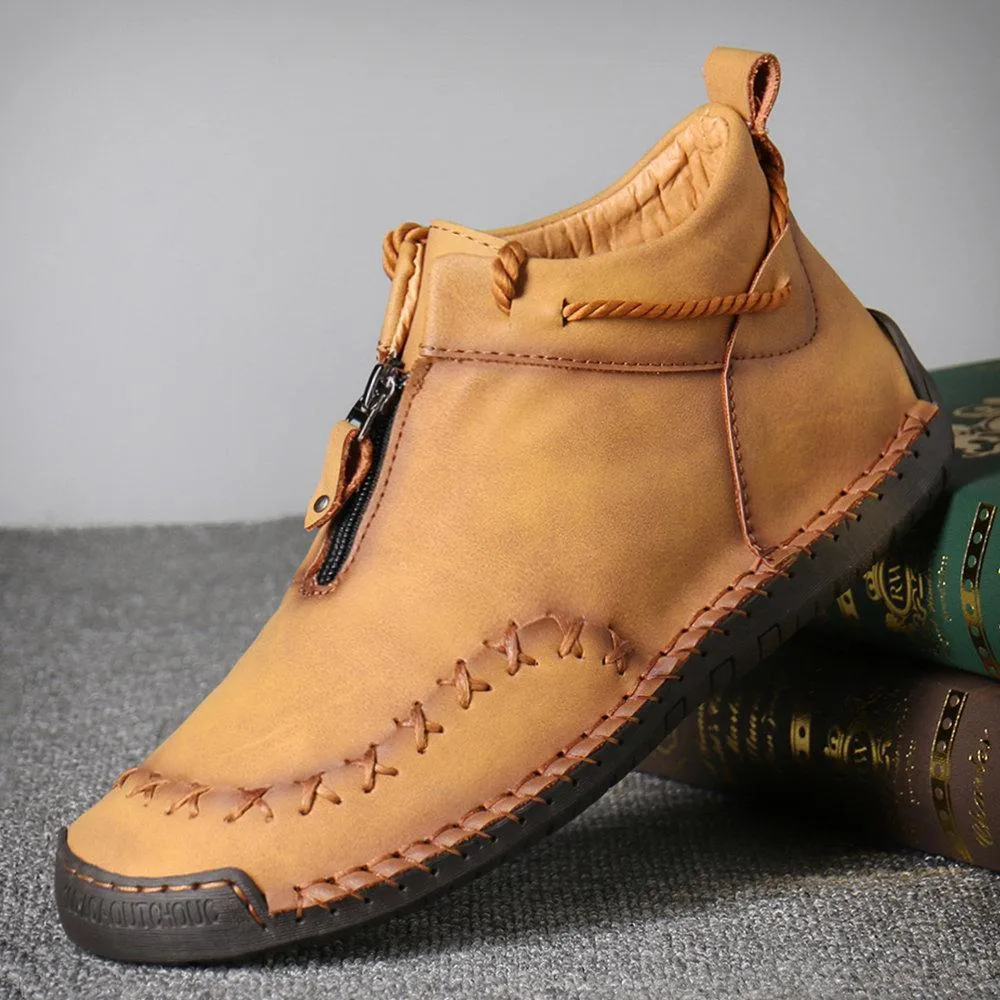 Mostelo™—Men Casual Handmade Zipper High-top Shoes