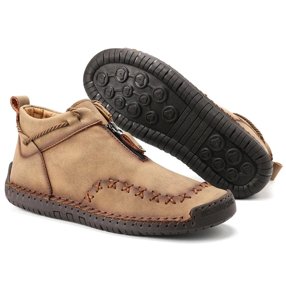 Mostelo™—Men Casual Handmade Zipper High-top Shoes