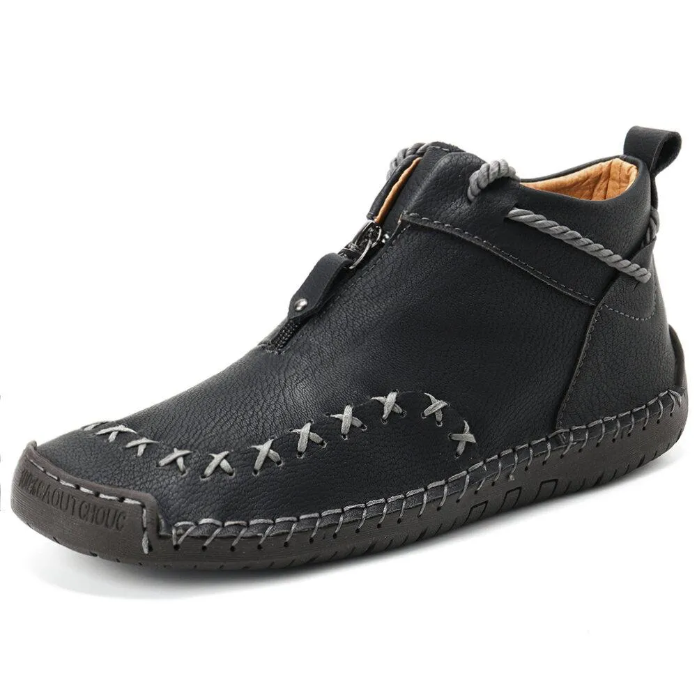 Mostelo™—Men Casual Handmade Zipper High-top Shoes