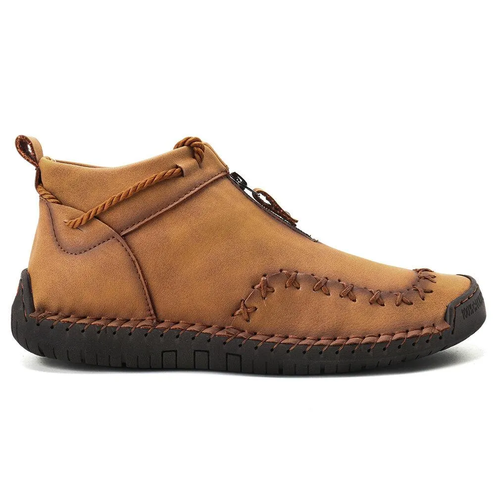 Mostelo™—Men Casual Handmade Zipper High-top Shoes