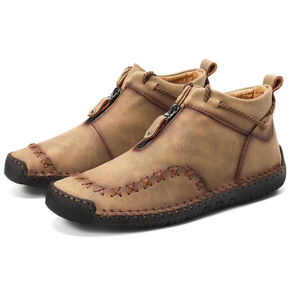 Mostelo™—Men Casual Handmade Zipper High-top Shoes