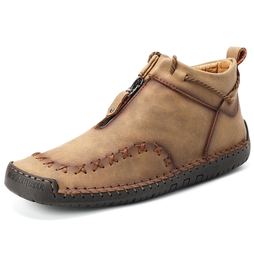 Mostelo™—Men Casual Handmade Zipper High-top Shoes