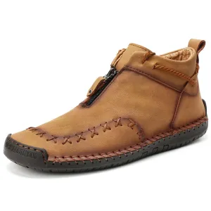 Mostelo™—Men Casual Handmade Zipper High-top Shoes